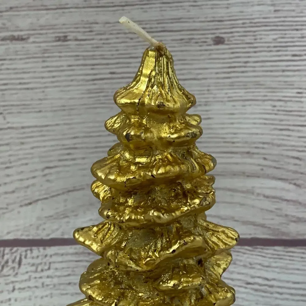 Vintage Chesapeake Bay Candle Gold Christmas Tree Candle 5
